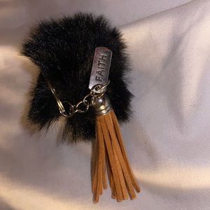 Handmade black faith keychain